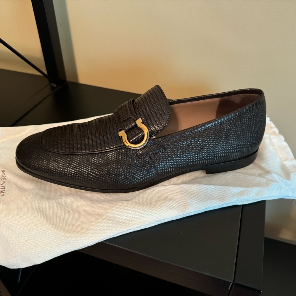 Cioccolato Lizard Salvatore Ferragamo men’s shoes like new condition. Worn once